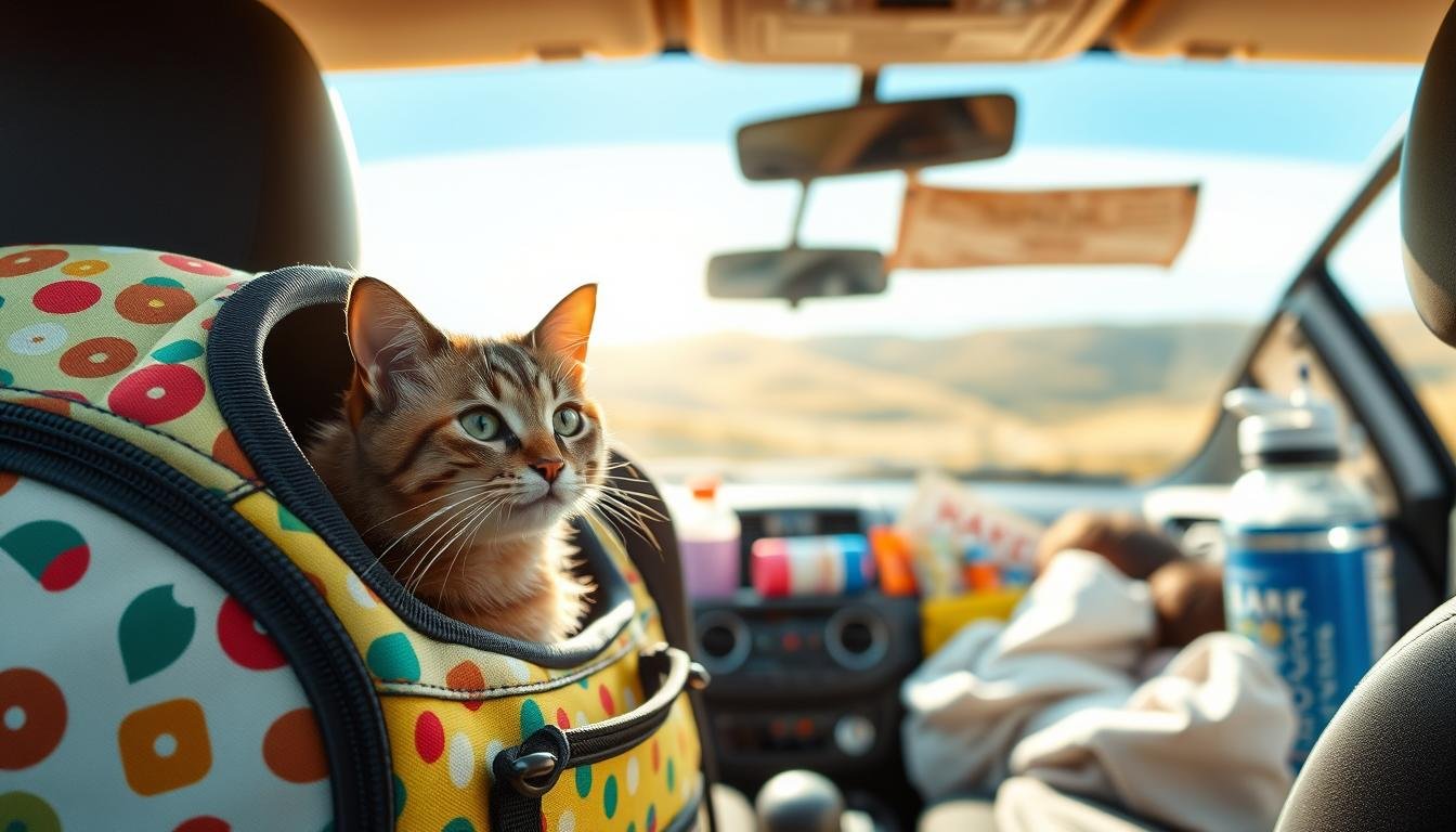 how to travel with a cat in a car