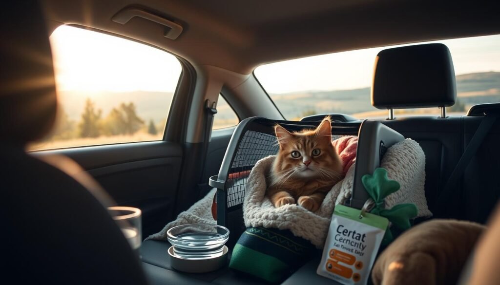 how to travel with a cat in a car